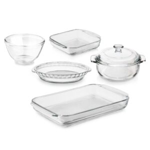 5-Piece Glass Casserole Baking Dish Set with 1 Cover