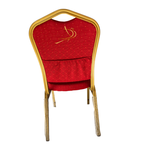 Red banquet chair with pocket