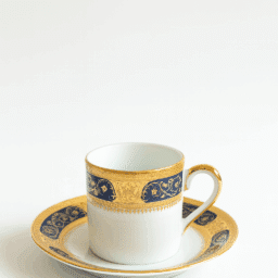 Blue Gold Plated Turkish Tea Cup