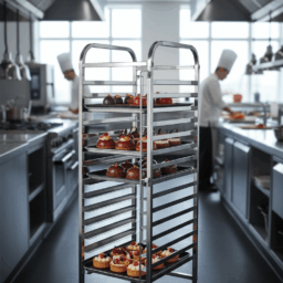 Commercial Stainless Steel Bakery Cart Trolley – 16-Tier Cake Pan Rack without tray