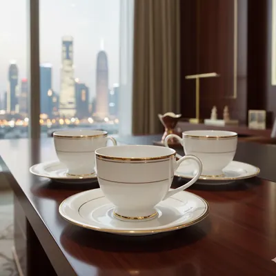 Gold tea cups